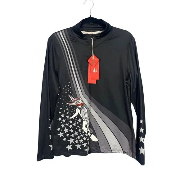 NWT Krimson Klover Women's XL Powder Days Baselayer Top Black MSRP$129 - Picture 2 of 16